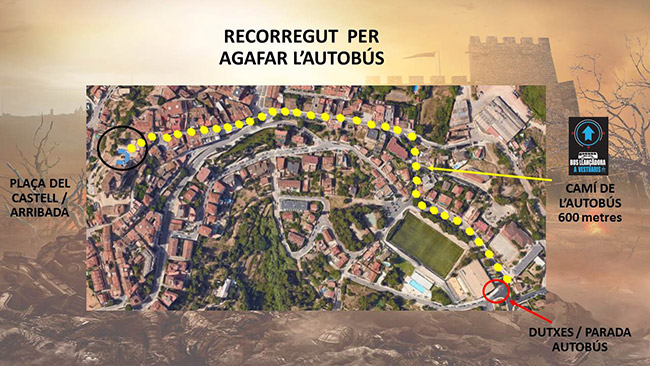 mapa bus lanzadora trail mitja del castell 2016