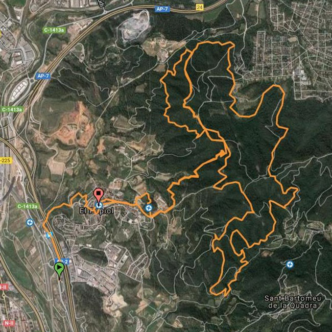 mapa itinerari mitja del castell