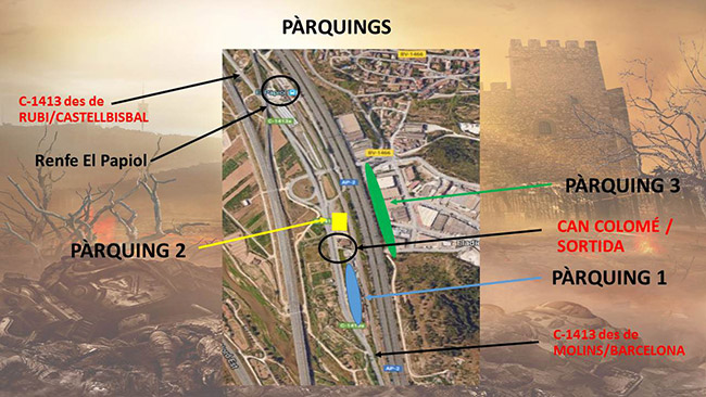 mapa parquings trail mitja del castell
